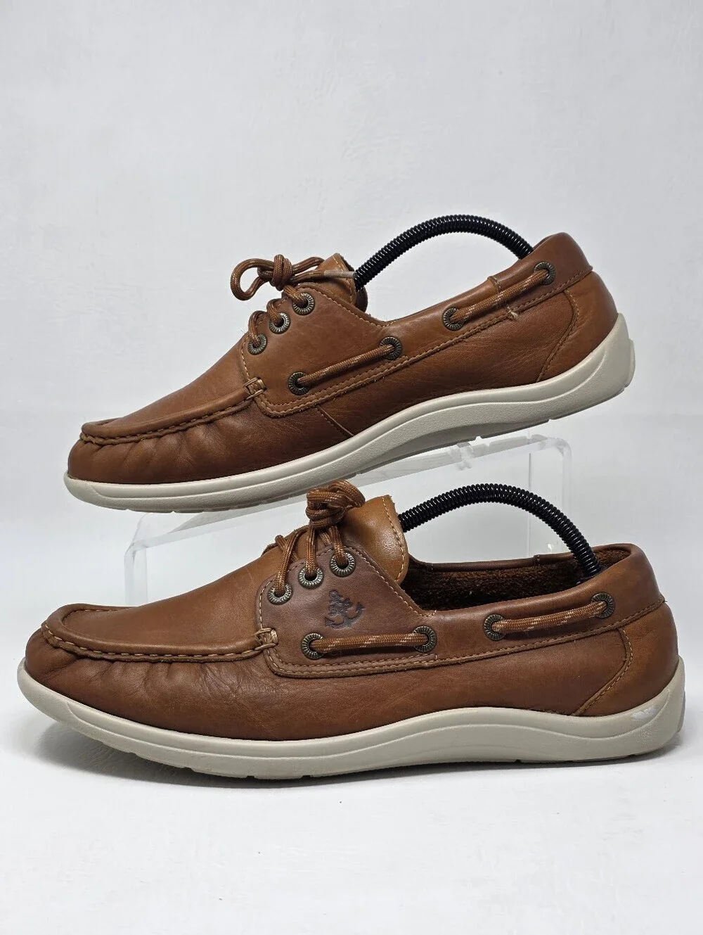 SAS Tripad Mens Decksider Boat Shoe Brown Leather Slip On Loafer Size 10M